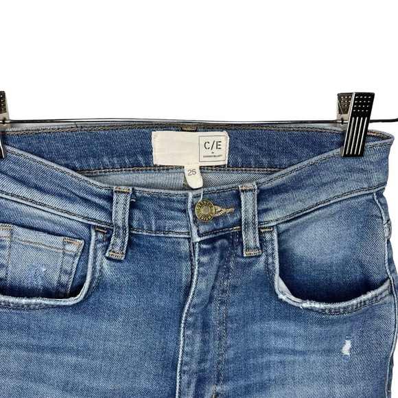 C/E by Current/elliot high rise distressed medium wash blue jeans women’s Sz 25 - Picture 5 of 6